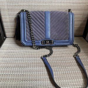 Rebecca Mincoff Cheron Quilted Love Suede Crossbody